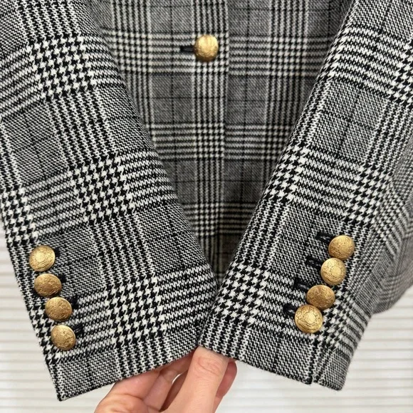 J Crew Regent Blazer Glen Plaid Wool Size 2